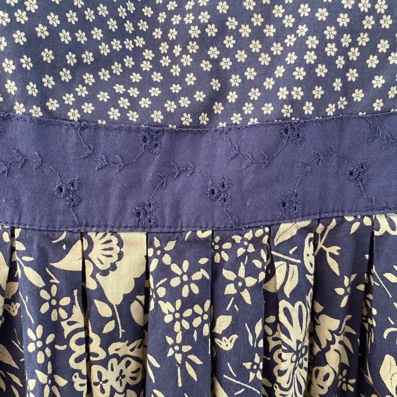 Blue & White, Floral, 100% Cotton Sundress, Sz 14 - Picture 6 of 10
